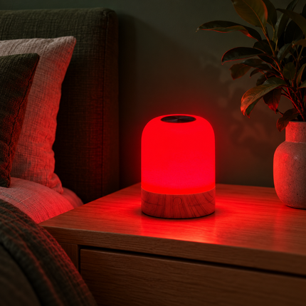 EmberGlow — 5W / Woodgrain Base Amber+Red